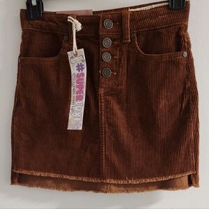 Indigo Rein Girls Brown Corduroy Mini Skirt , Size 8